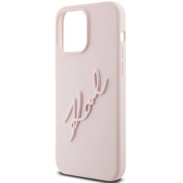 KARL LAGERFELD KLHCP15LSKSBMCP IPHONE 15 PRO 6.1 "PINK/PINK HARDCASE SILICONE KARL SCRIPT