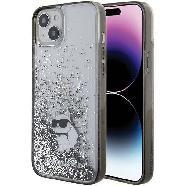 KARL LAGERFELD KLHCP15MLKCNSK IPHONE 15 PLUS / 14 PLUS 6.7 "TRANSPARENT HARDCASE LIQUID GLITTER CHOUPETTE