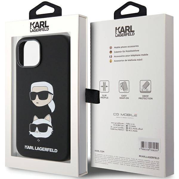 KARL LAGERFELD KLHCP15MSDHKCNK IPHONE 15 PLUS / 14 PLUS 6.7 "BLACK / BLACK SILICONE KARL & CHUPETTE HEAD