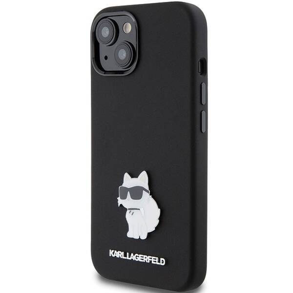 KARL LAGERFELD KLHCP15MSMHCNPK IPHONE 15 PLUS / 14 PLUS 6.7 "BLACK / BLACK SILICONE CHUPETTE METAL PIN