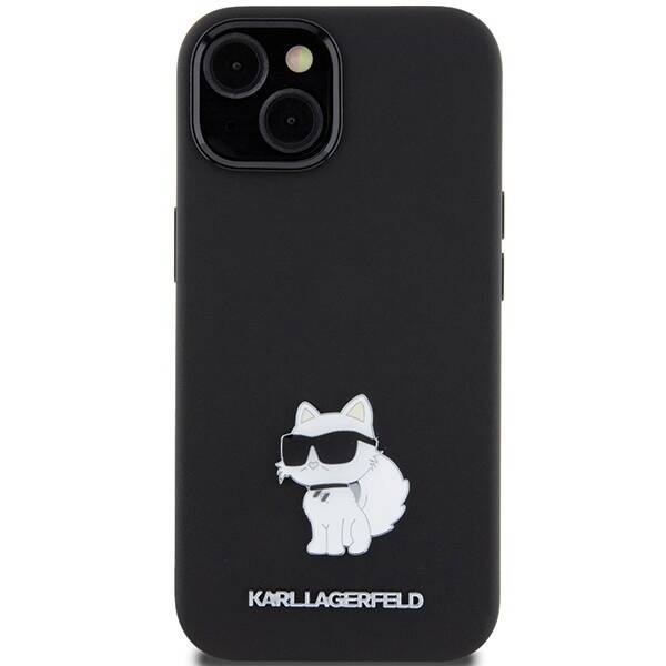 KARL LAGERFELD KLHCP15MSMHCNPK IPHONE 15 PLUS / 14 PLUS 6.7 "BLACK / BLACK SILICONE CHUPETTE METAL PIN