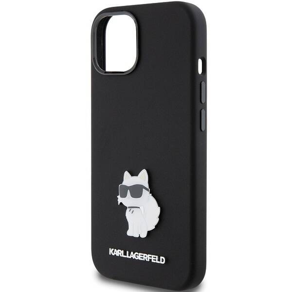 KARL LAGERFELD KLHCP15MSMHCNPK IPHONE 15 PLUS / 14 PLUS 6.7 "BLACK / BLACK SILICONE CHUPETTE METAL PIN