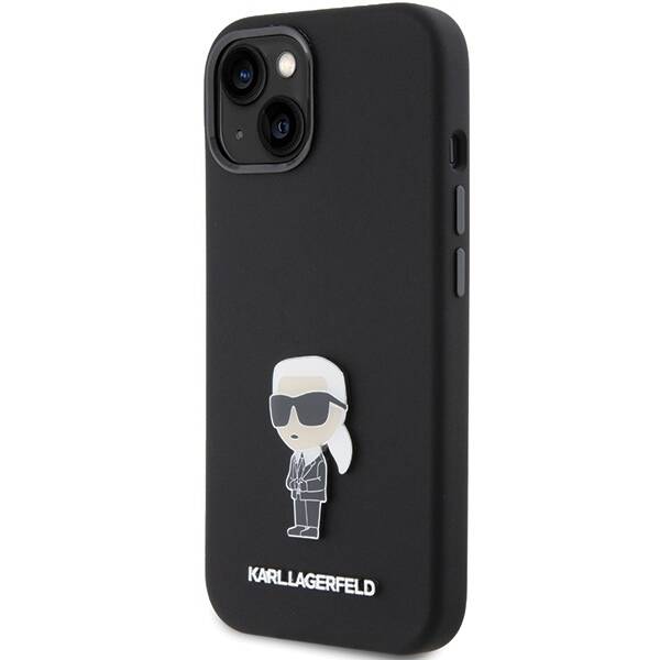 KARL LAGERFELD KLHCP15MSMHKNPK IPHONE 15 PLUS / 14 PLUS 6.7 "BLACK / BLACK SILICONE IKONIK METAL PIN