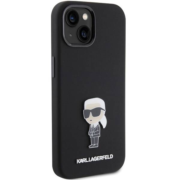 KARL LAGERFELD KLHCP15MSMHKNPK IPHONE 15 PLUS / 14 PLUS 6.7 "BLACK / BLACK SILICONE IKONIK METAL PIN