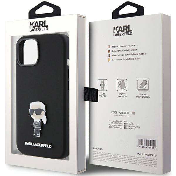 KARL LAGERFELD KLHCP15MSMHKNPK IPHONE 15 PLUS / 14 PLUS 6.7 "BLACK / BLACK SILICONE IKONIK METAL PIN