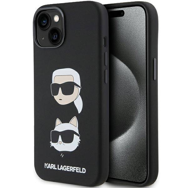 KARL LAGERFELD KLHCP15SDHKCNK IPHONE 15/14/13 6.1 "BLACK / BLACK SILICONE KARL & CHUPETTE HEAD