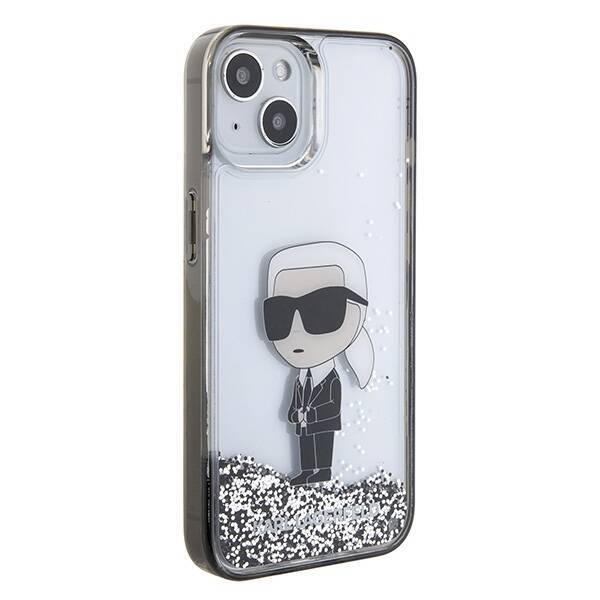 KARL LAGERFELD KLHCP15SLKKNSK IPHONE 15/14/13 6.1 "TRANSPARENT HARDCASE LIQUID GLITTER IKONIK