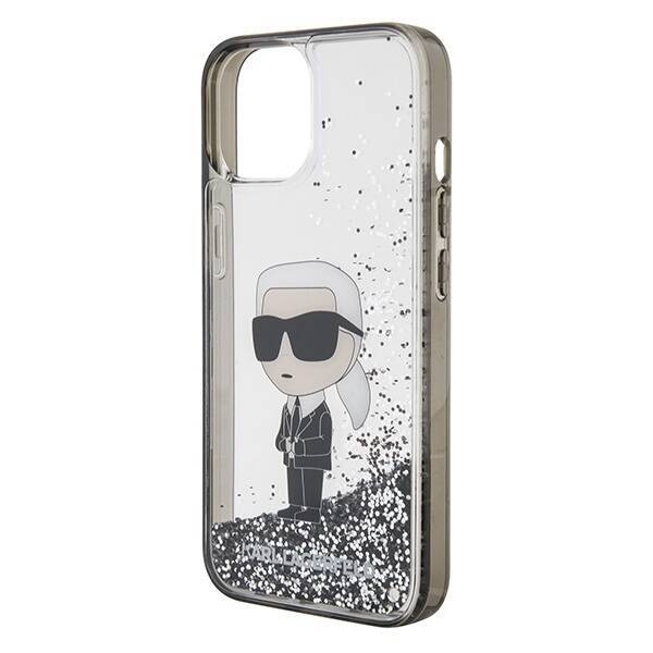 KARL LAGERFELD KLHCP15SLKKNSK IPHONE 15/14/13 6.1 "TRANSPARENT HARDCASE LIQUID GLITTER IKONIK