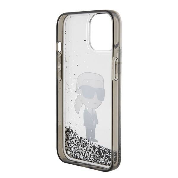 KARL LAGERFELD KLHCP15SLKKNSK IPHONE 15/14/13 6.1 "TRANSPARENT HARDCASE LIQUID GLITTER IKONIK