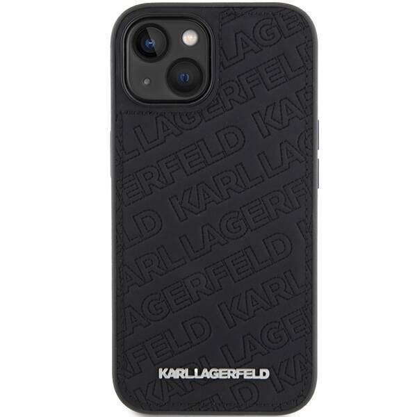 KARL LAGERFELD KLHCP15SPQKPMK IPHONE 15/14/13 6.1 "BLACK / BLACK HARDCASE QUILTED K PATTERN