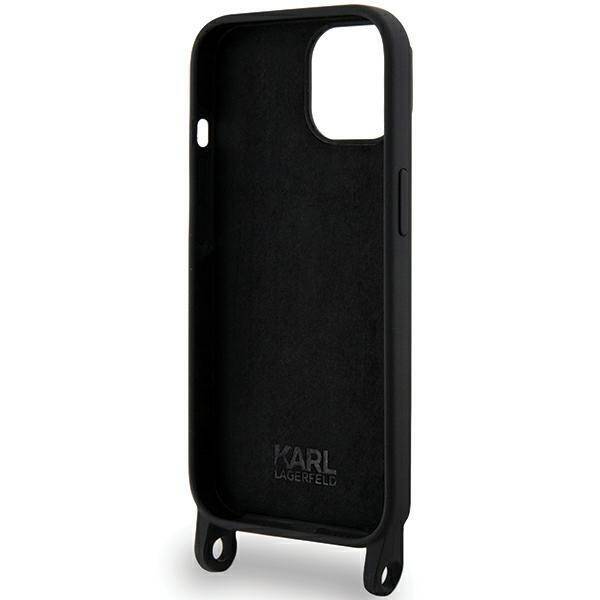 KARL LAGERFELD KLHCP15SSCBSCNK IPHONE 15/14/13 6.1 "HARDCASE BLACK / BLACK CROSSBODY SILICONE CHUPETTE