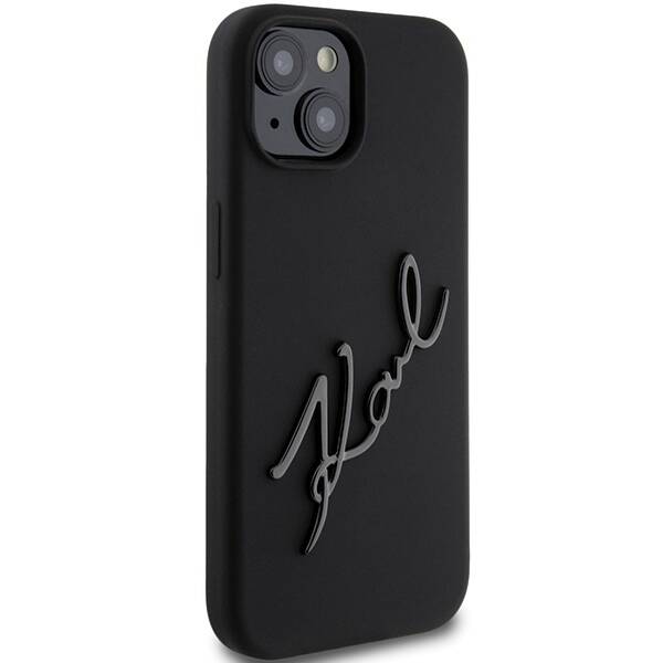 KARL LAGERFELD KLHCP15SSKSBMCK IPHONE 15/14/13 6.1 "BLACK / BLACK HARDCASE SILICONE KARL SCRIPT