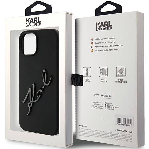 KARL LAGERFELD KLHCP15SSKSBMCK IPHONE 15/14/13 6.1 "BLACK / BLACK HARDCASE SILICONE KARL SCRIPT