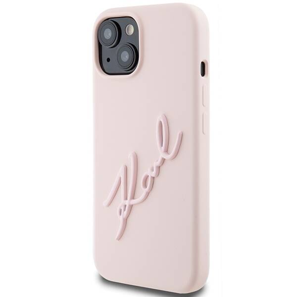 KARL LAGERFELD KLHCP15SSKSBMCP IPHONE 15/14/13 6.1 "PINK / PINK HARDCASE SILICONE KARL SCRIPT