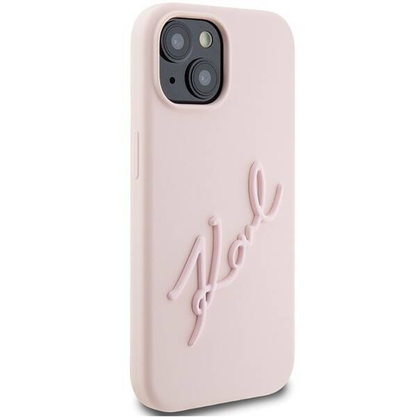 KARL LAGERFELD KLHCP15SSKSBMCP IPHONE 15/14/13 6.1 "PINK / PINK HARDCASE SILICONE KARL SCRIPT