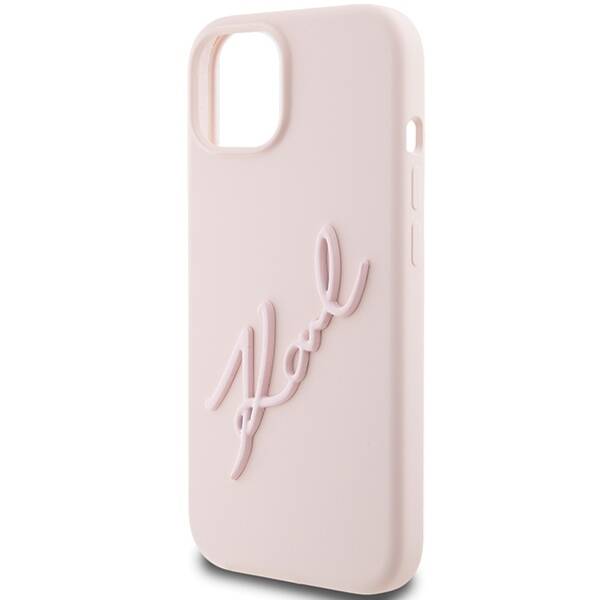 KARL LAGERFELD KLHCP15SSKSBMCP IPHONE 15/14/13 6.1 "PINK / PINK HARDCASE SILICONE KARL SCRIPT