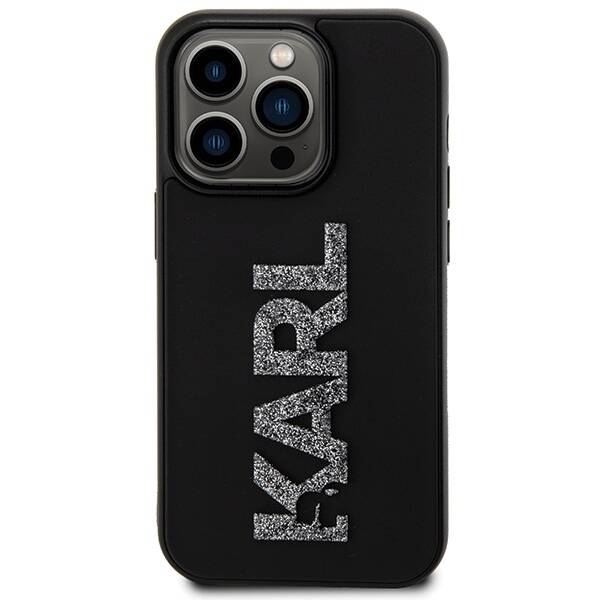 KARL LAGERFELD KLHCP15X3DMBKCK IPHONE 15 PRO MAX 6.7 "BLACK/BLACK HARDCASE 3D RUBBER GLITTER LOGO