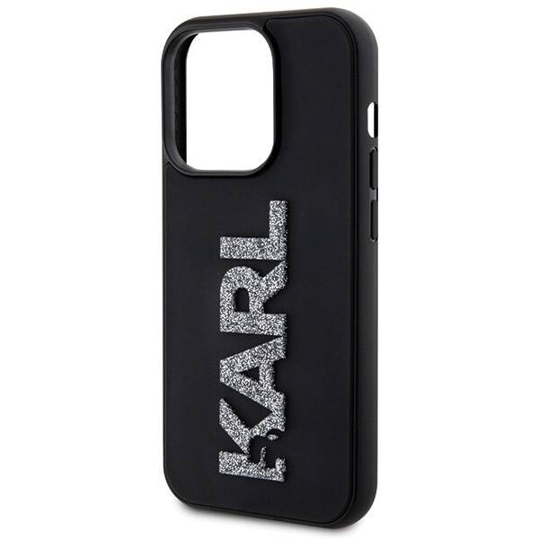 KARL LAGERFELD KLHCP15X3DMBKCK IPHONE 15 PRO MAX 6.7 "BLACK/BLACK HARDCASE 3D RUBBER GLITTER LOGO