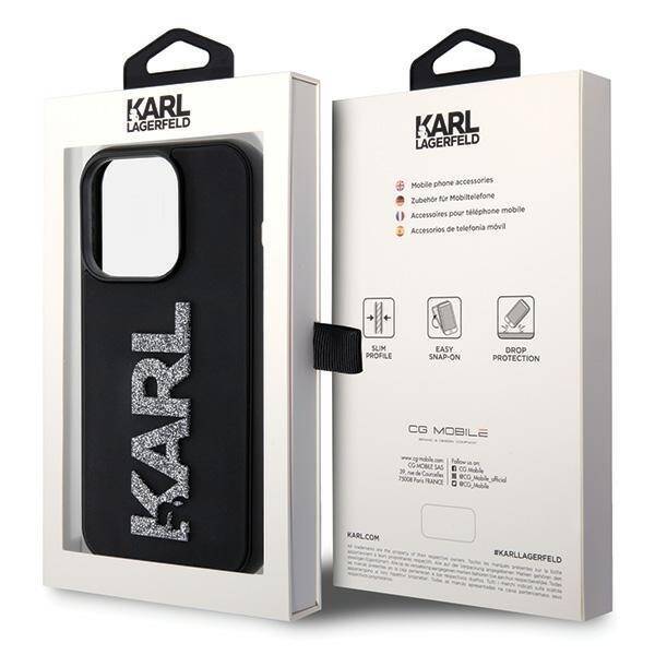 KARL LAGERFELD KLHCP15X3DMBKCK IPHONE 15 PRO MAX 6.7 "BLACK/BLACK HARDCASE 3D RUBBER GLITTER LOGO