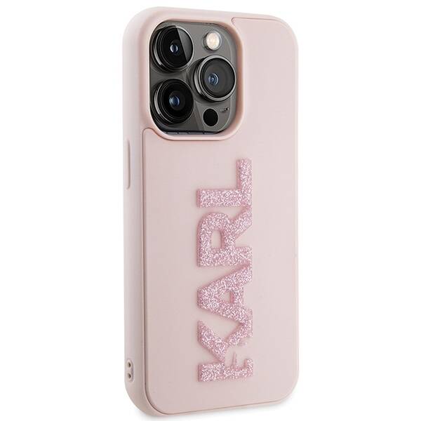 KARL LAGERFELD KLHCP15X3DMBKCP IPHONE 15 PRO MAX 6.7 "PINK/PINK HARDCASE 3D RUBBER GLITTER LOGO