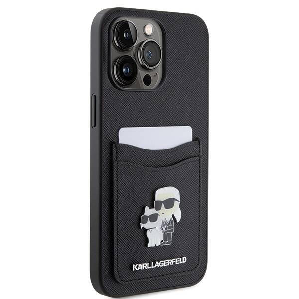 KARL LAGERFELD KLHCP15XSAPKCNPK IPHONE 15 PRO MAX 6.7 "BLACK/BLACK HARDCASE SAFFIANO CARDSLOT KC METAL PIN