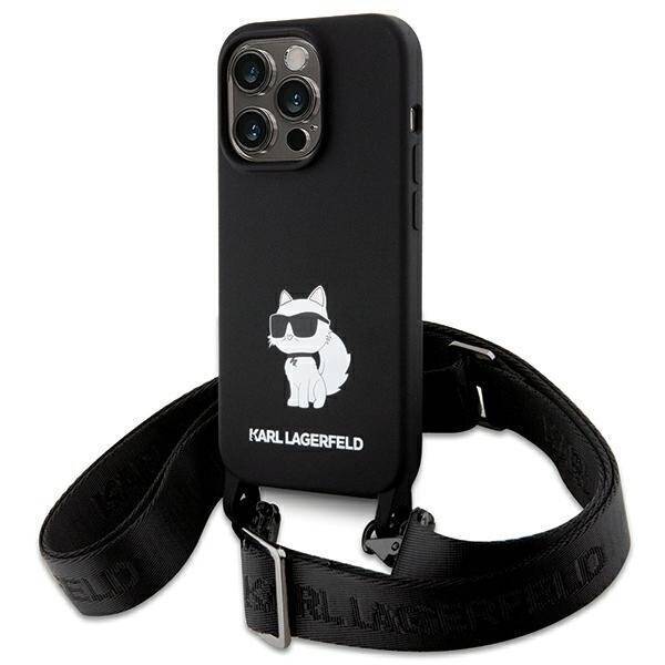 KARL LAGERFELD KLHCP15XSCBSCNK IPHONE 15 PRO MAX 6.7 "HARDCASE CZARNY/BLACK CROSSBODY SILICONE CHUPETTE