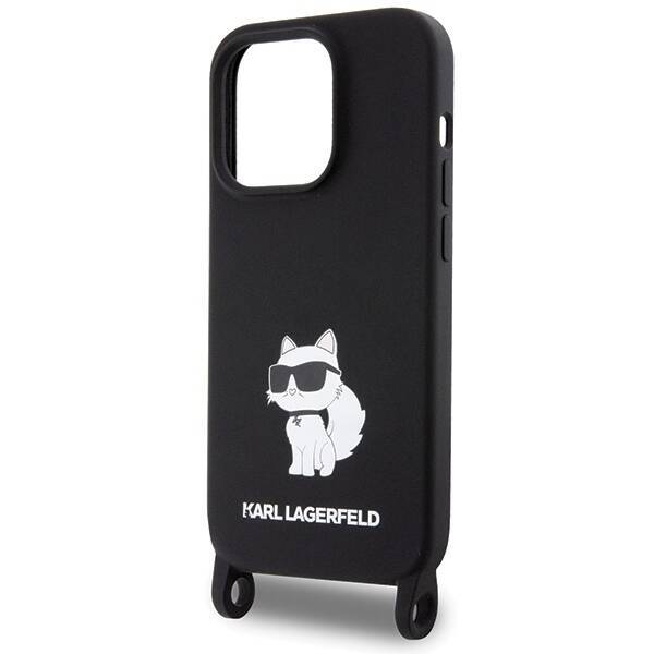 KARL LAGERFELD KLHCP15XSCBSCNK IPHONE 15 PRO MAX 6.7 "HARDCASE CZARNY/BLACK CROSSBODY SILICONE CHUPETTE