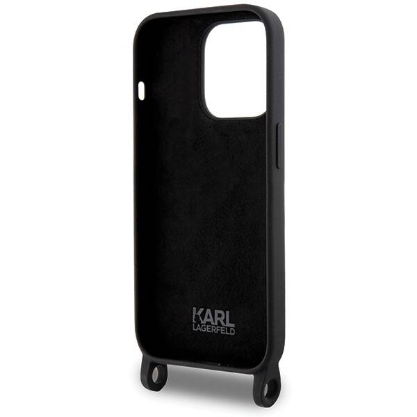 KARL LAGERFELD KLHCP15XSCBSCNK IPHONE 15 PRO MAX 6.7 "HARDCASE CZARNY/BLACK CROSSBODY SILICONE CHUPETTE