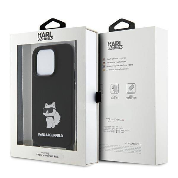 KARL LAGERFELD KLHCP15XSCBSCNK IPHONE 15 PRO MAX 6.7 "HARDCASE CZARNY/BLACK CROSSBODY SILICONE CHUPETTE