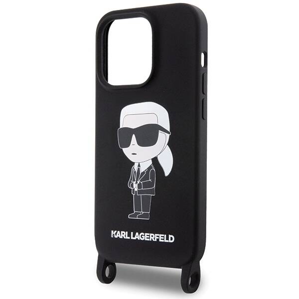 KARL LAGERFELD KLHCP15XSCBSKNK IPHONE 15 PRO MAX 6.7 "HARDCASE BLACK/BLACK CROSSBODY SILICONE ICONIK