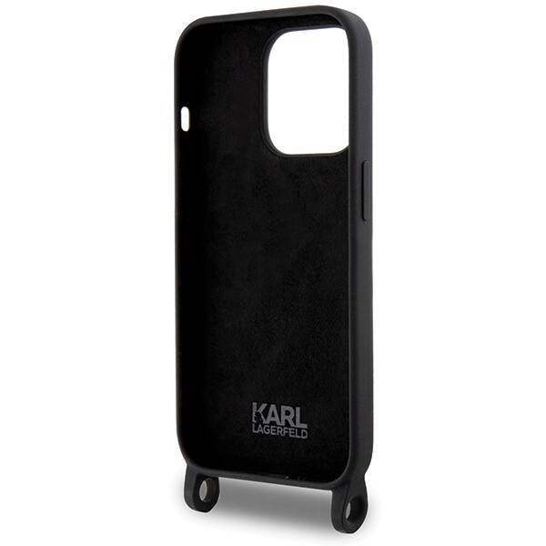 KARL LAGERFELD KLHCP15XSCBSKNK IPHONE 15 PRO MAX 6.7 "HARDCASE BLACK/BLACK CROSSBODY SILICONE ICONIK