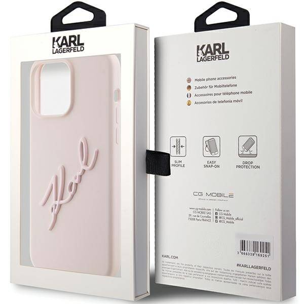 KARL LAGERFELD KLHCP15XSKSBMCP IPHONE 15 PRO MAX 6.7 "PINK/PINK HARDCASE SILICONE KARL SCRIPT