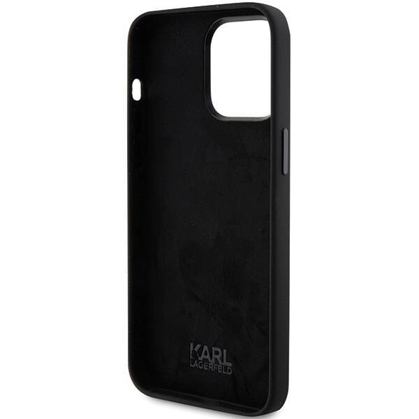 KARL LAGERFELD KLHCP15XSMHCNPK IPHONE 15 PRO MAX 6.7 "BLACK/BLACK SILICONE CHUPETTE METAL PIN