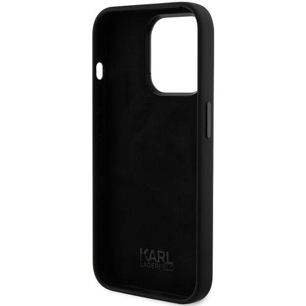 KARL LAGERFELD KLHCP15XSMHKNPK IPHONE 15 PRO MAX 6.7 "BLACK/BLACK SILICONE IKONIK METAL PIN