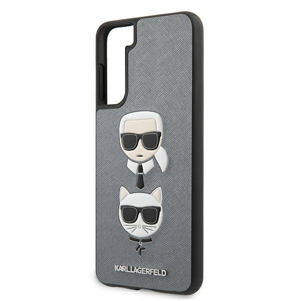 KARL LAGERFELD KLHCS21MSAKICKSL S21+ G996 SREBRNY/SILVER HARDCASE SAFFIANO IKONIK KARL & CHUPETTE HEAD