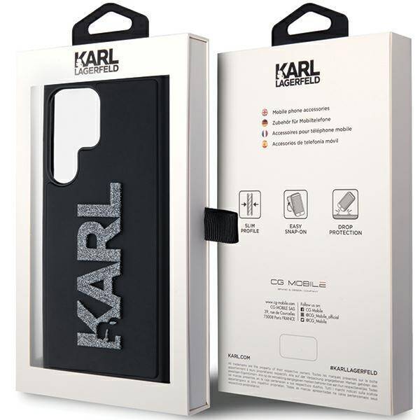 KARL LAGERFELD KLHCS23L3L3DMBKCK S23 ULTRA S918 BLACK/BLACK HARDCASE 3D RUBBER GLETTER LOGO