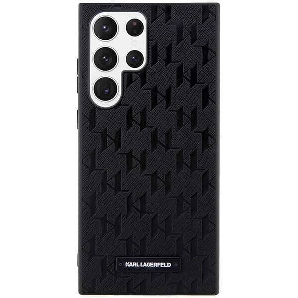 KARL LAGERFELD KLHCS23LSAKLPK S23 ULTRA S918 HARDCASE BLACK/BLACK SAFFIO MONO METAL LOGO