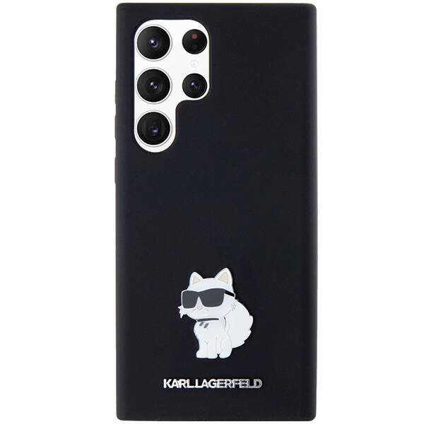 KARL LAGERFELD KLHCS23LSMHCNPK S23 ULTRA S918 CZARNY/BLACK HARDCASE SILICONE CHOUPETTE METAL PIN