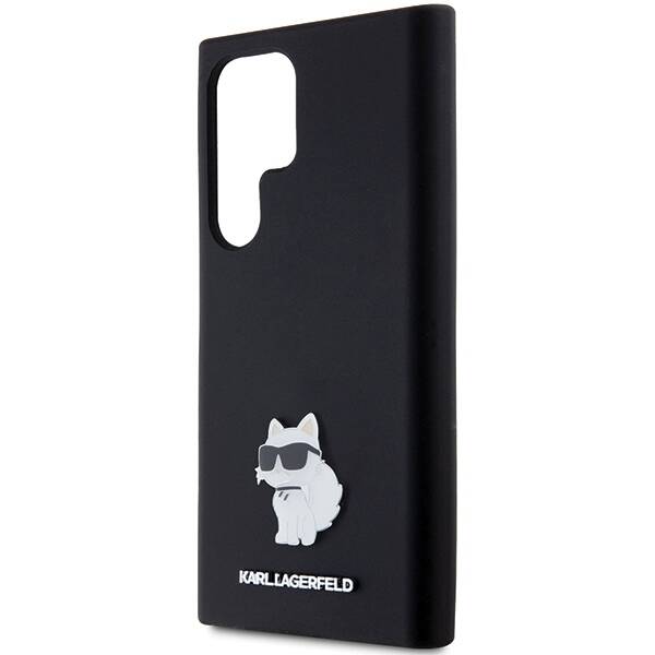 KARL LAGERFELD KLHCS23LSMHCNPK S23 ULTRA S918 CZARNY/BLACK HARDCASE SILICONE CHOUPETTE METAL PIN