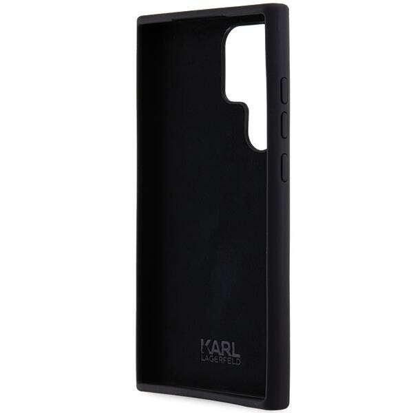 KARL LAGERFELD KLHCS23LSMHCNPK S23 ULTRA S918 CZARNY/BLACK HARDCASE SILICONE CHOUPETTE METAL PIN