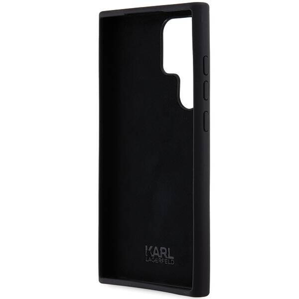 KARL LAGERFELD KLHCS23LSMHKCNPK S23 ULTRA S918 HARDCASE CZARNY/BLACK SILICONE KARL & CHUPETTE METAL PIN