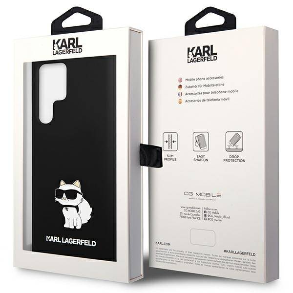 KARL LAGERFELD KLHCS23LSNCHBCK S23 ULTRA S918 HARDCASE CZARNY/BLACK SILICONE CHOUPETTE