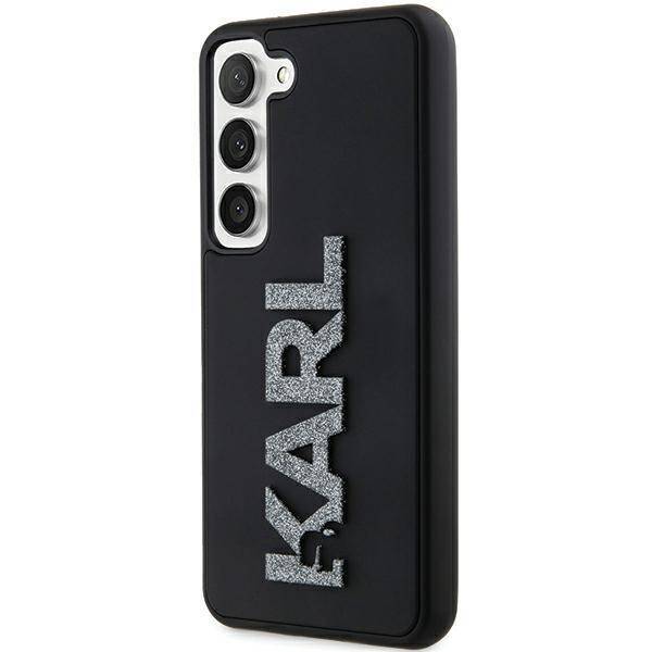 KARL LAGERFELD KLHCS23M3DMBKCK S23+ S916 CZARNY/BLACK HARDCASE 3D RUBBER GLITTER LOGO