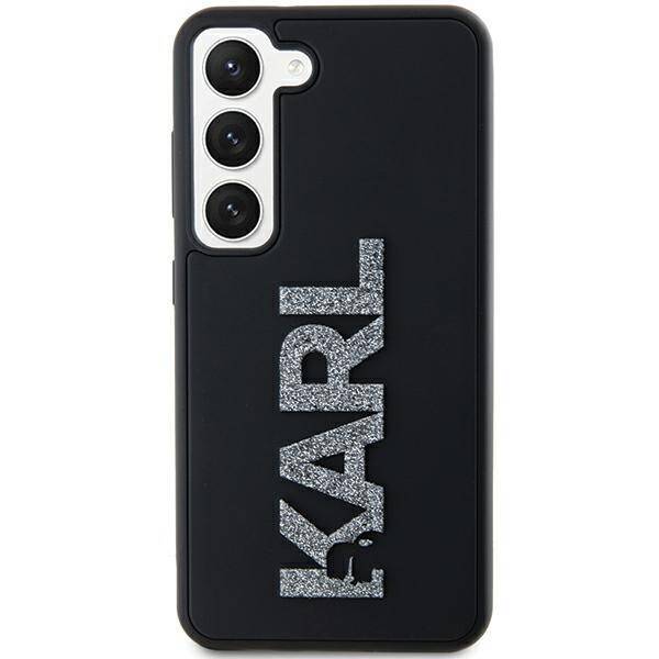 KARL LAGERFELD KLHCS23M3DMBKCK S23+ S916 CZARNY/BLACK HARDCASE 3D RUBBER GLITTER LOGO