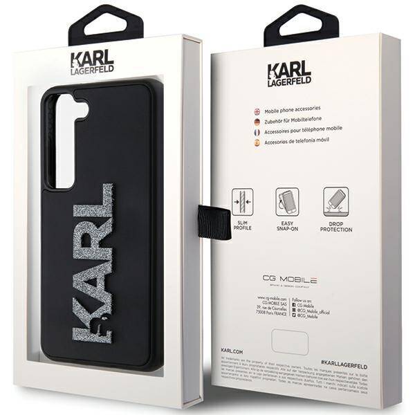 KARL LAGERFELD KLHCS23M3DMBKCK S23+ S916 CZARNY/BLACK HARDCASE 3D RUBBER GLITTER LOGO