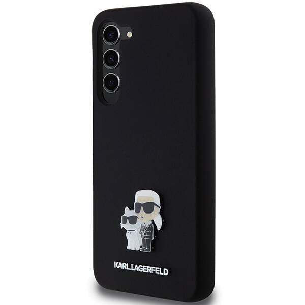 KARL LAGERFELD KLHCS23MSMHKCNPK S23+ S916 HARDCASE CZARNY/BLACK SILICONE KARL & CHUPETTE METAL PIN