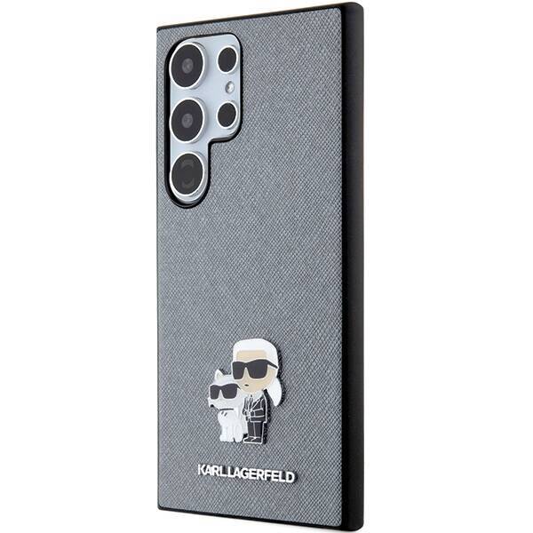 KARL LAGERFELD KLHCS24LPSAKCMPG S24 ULTRA S928 HARDCASE GRAY/GRAY SAFFIANO KARL & CHUPETTE METAL PIN