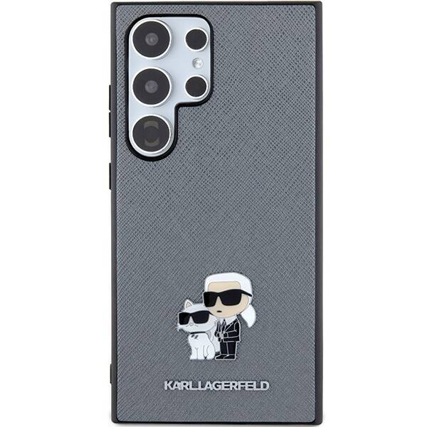 KARL LAGERFELD KLHCS24LPSAKCMPG S24 ULTRA S928 HARDCASE GRAY/GRAY SAFFIANO KARL & CHUPETTE METAL PIN