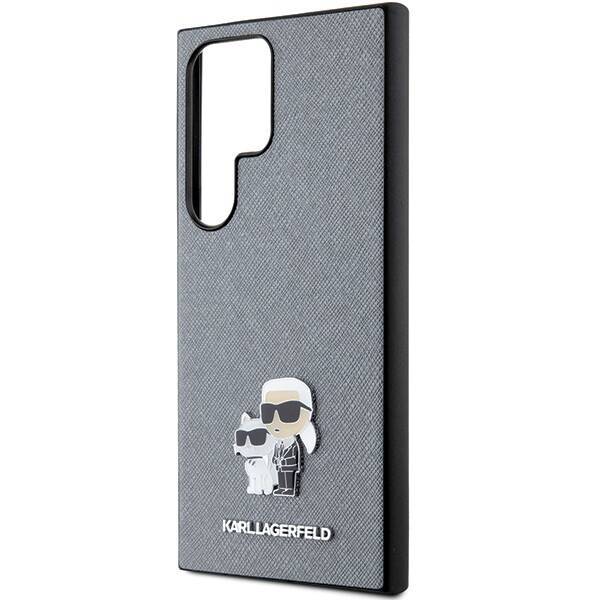 KARL LAGERFELD KLHCS24LPSAKCMPG S24 ULTRA S928 HARDCASE GRAY/GRAY SAFFIANO KARL & CHUPETTE METAL PIN