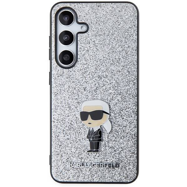 KARL LAGERFELD KLHCS24SGCNPSG S24 S921 SREBRNY/SILVER HARDCASE FIXED GLITTER IKONIK LOGO PIN